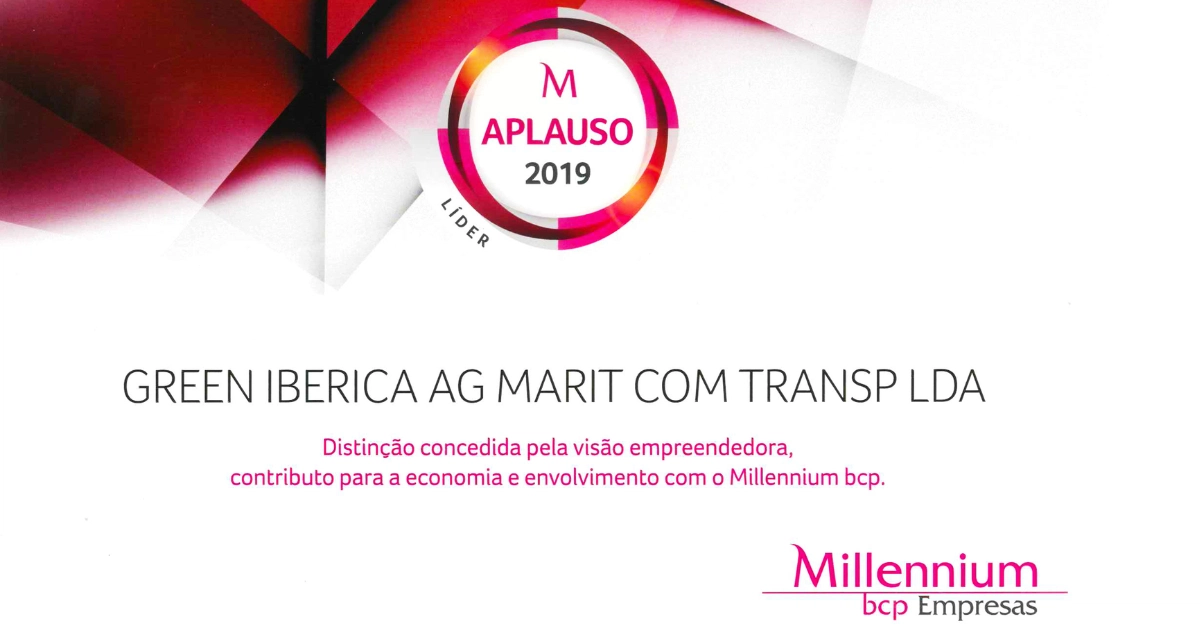 Aplausos Para a Green Ibérica – Empresa Aplauso 2019