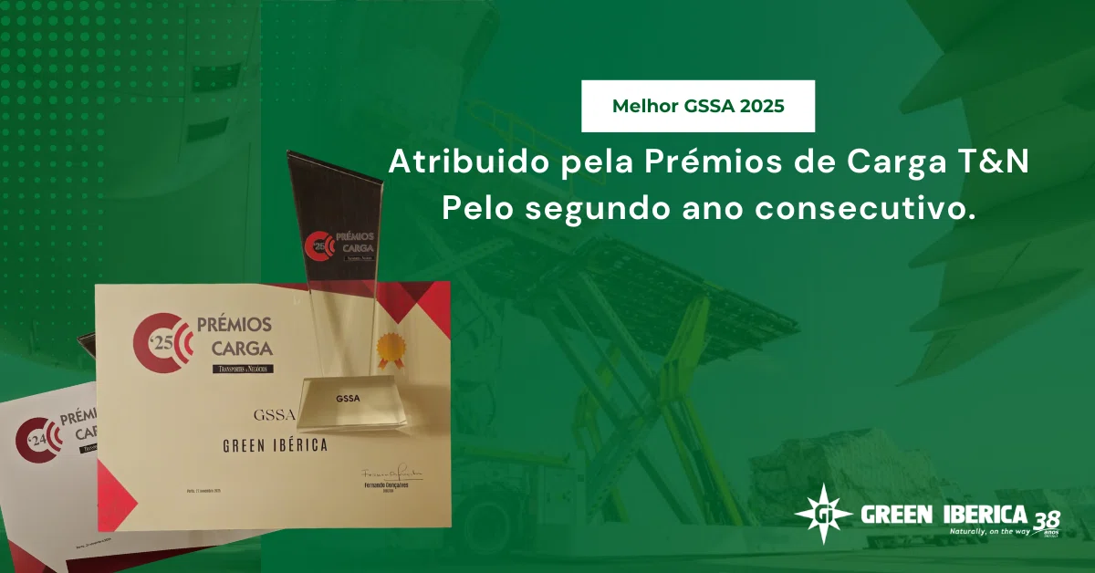 Green Ibérica foi distinguida como 𝐌𝐞𝐥𝐡𝐨𝐫 𝐆𝐒𝐒𝐀 2025 nos Prémios de Carga T&N